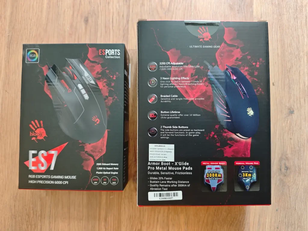 Bloody ES7 Esports gejmerski miš sa RGB osvetljenjem