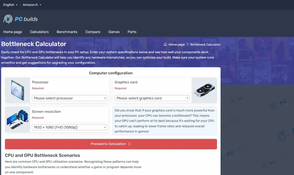 Online kalkulator za proveru uskog grla (bottleneck) između procesora i grafičke karte