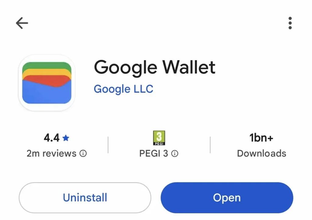 Zvanična Google Wallet aplikacija u Play prodavnici namenjena za čuvanje kartica