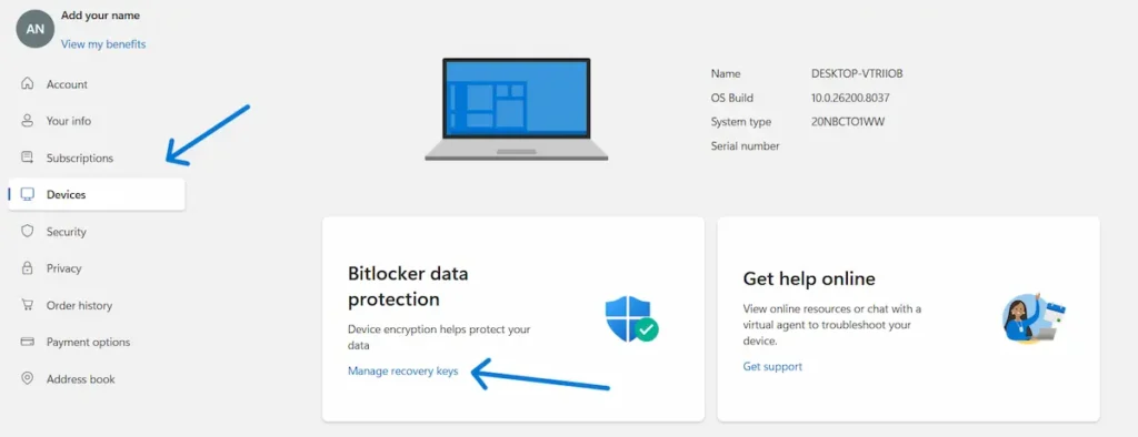 Pronalaženje BitLocker recovery ključa na zvaničnom Microsoft nalogu