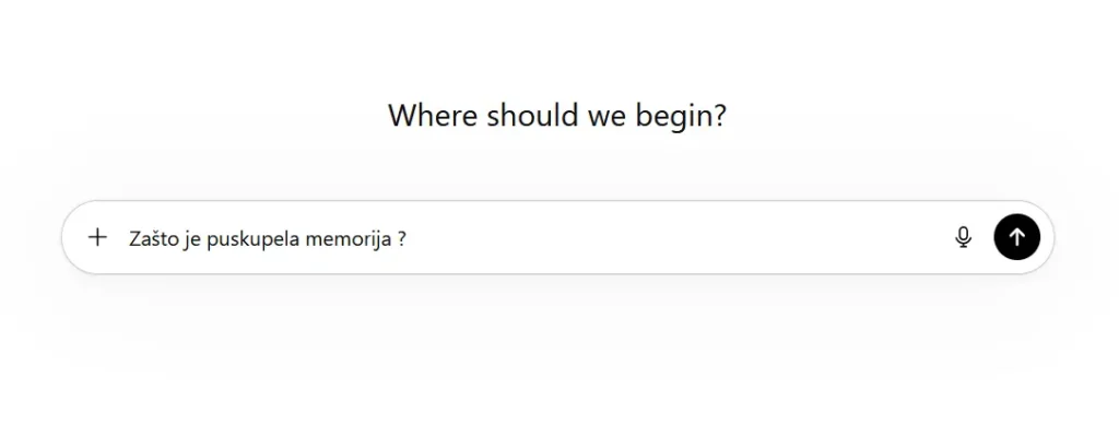 Unos prompta sa pitanjem o poskupljenju memorije u veštačku inteligenciju