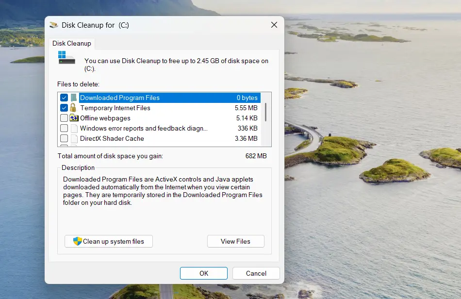 Odabir nepotrebnih fajlova za brisanje u Windowsu