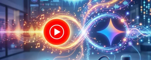 Ilustracija povezivanja Gemini AI i YouTube Music aplikacije
