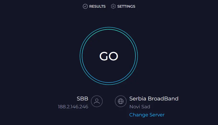 Početna stranica sajta Speedtest net za merenje brzine interneta